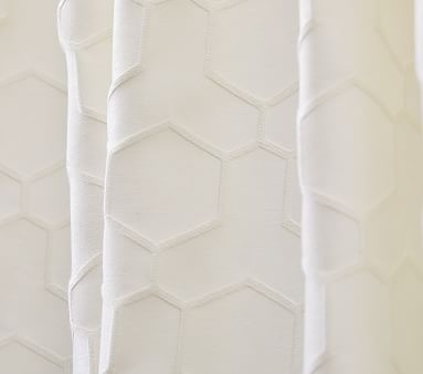 Honeycomb Jacquard Curtain Pearl 48x96, Set of 2 - Image 3