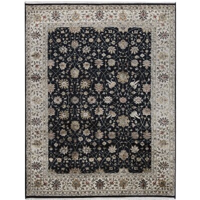 One-of-a-Kind Hand-Knotted Black/Begie 9'2" x 12'4" Area Rug - Image 0