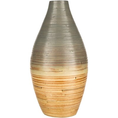 Mikayla Sea Foam/Natural 22.4" Wood Table Vase - Image 0