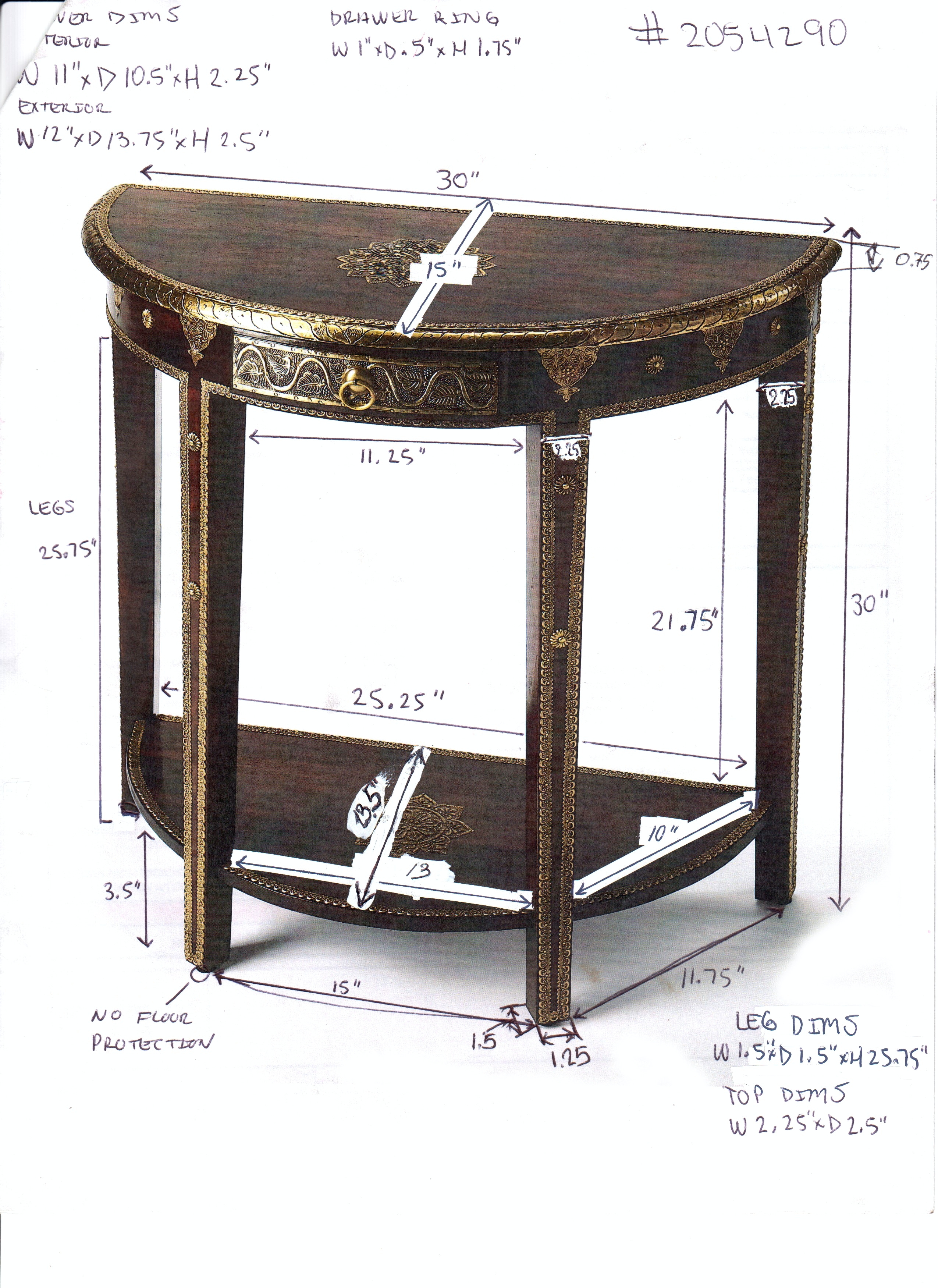 Ranthore Artifacts Demilune Console Table - Image 1