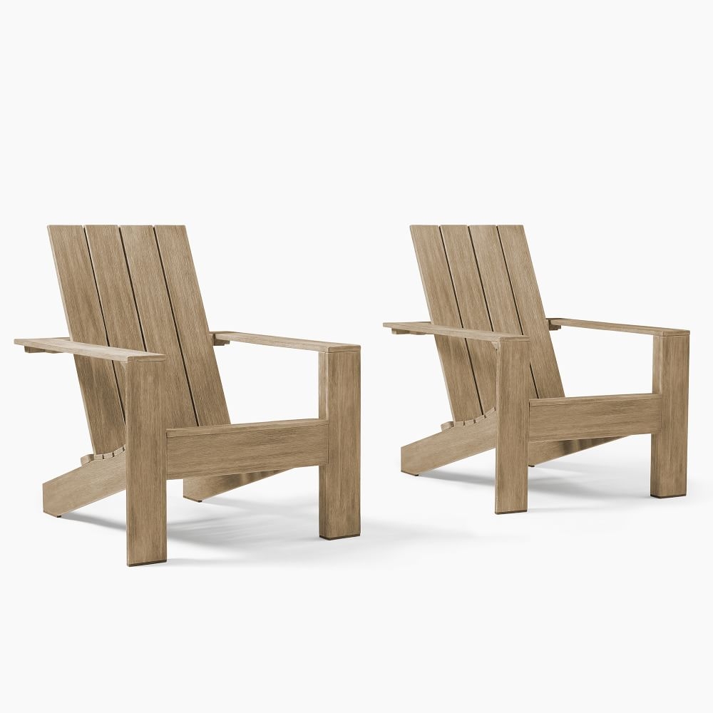 Portside Outdoor Adirondack Chair, Driftwood, Set of 2 - Image 0