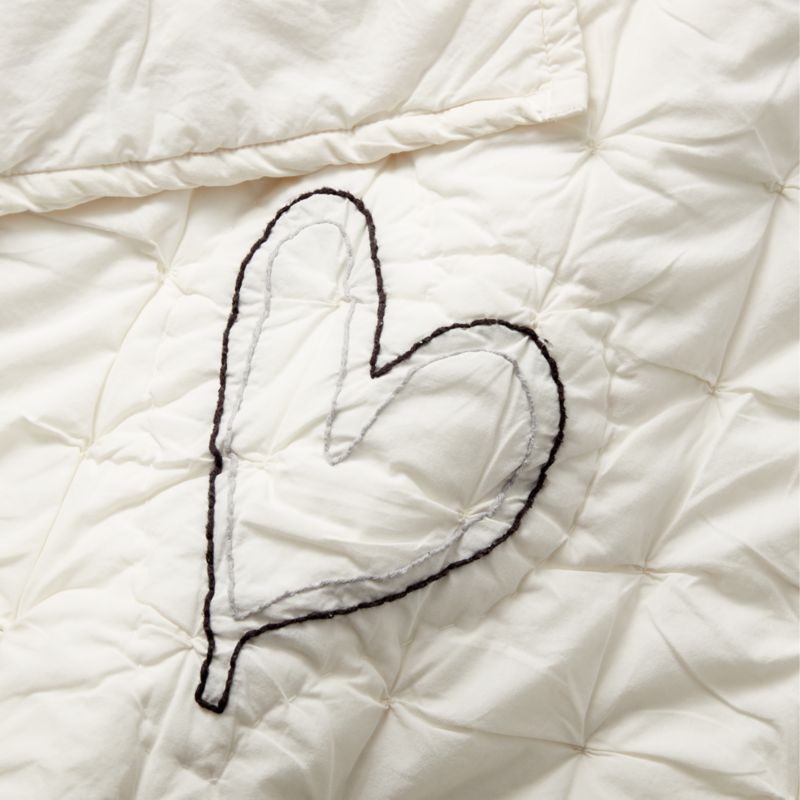 Charcoal Heart Organic Cotton Baby Crib Quilt by Leanne Ford - Image 3