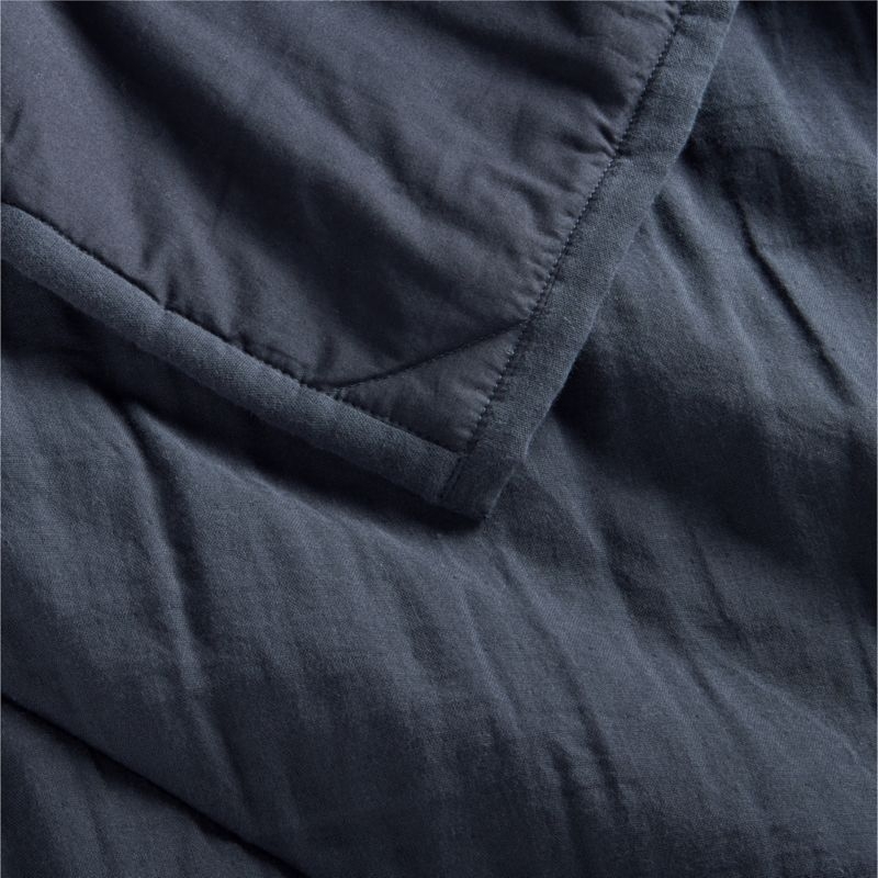 Supersoft Midnight Navy Blue Organic Cotton Gauze Baby Crib Quilt - Image 3