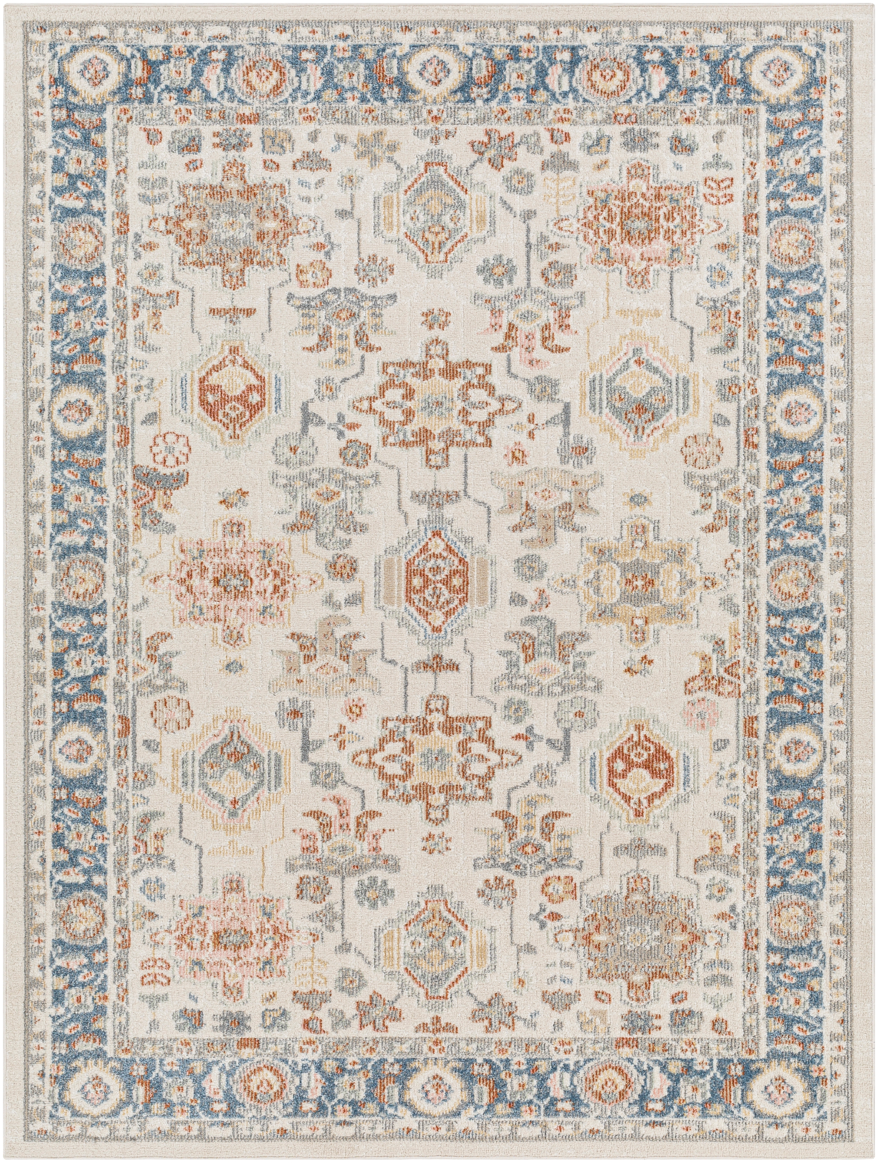 Santana Beige Indoor 2'7" x 7'3" Machine Woven Rug - Image 0