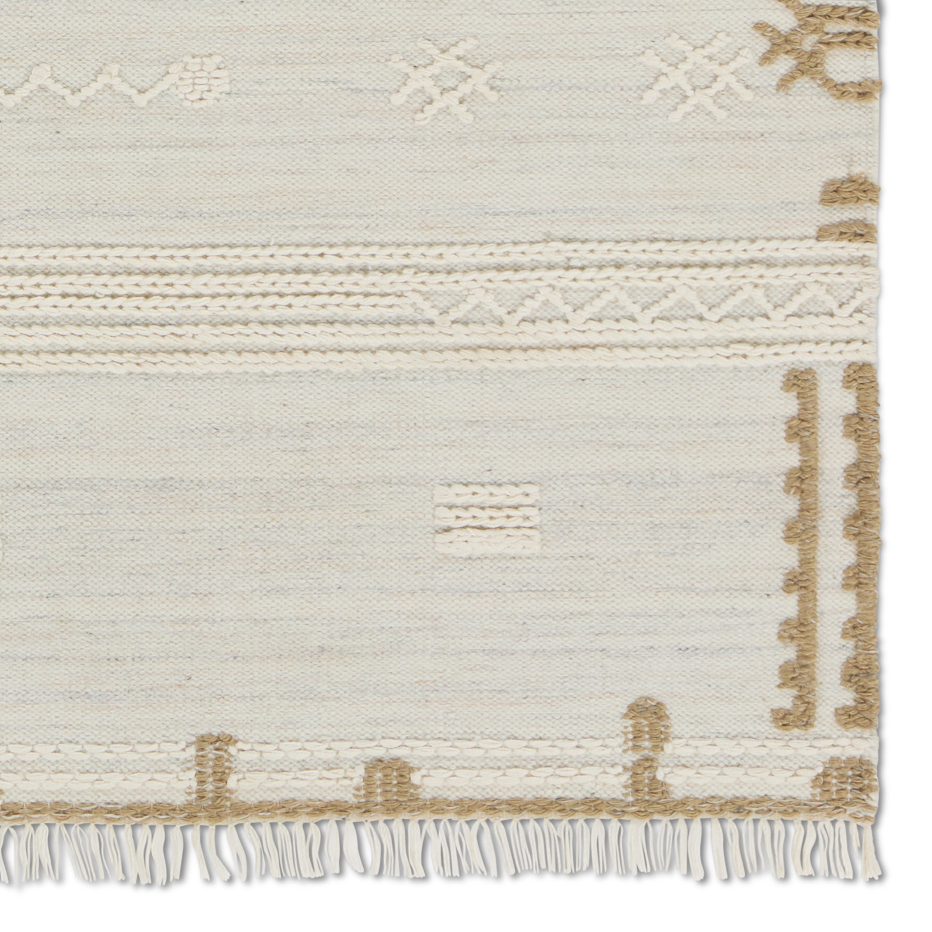 Noble Handmade Indoor/Outdoor Tribal Ivory/ Brown Area Rug (5'X8') - Image 3