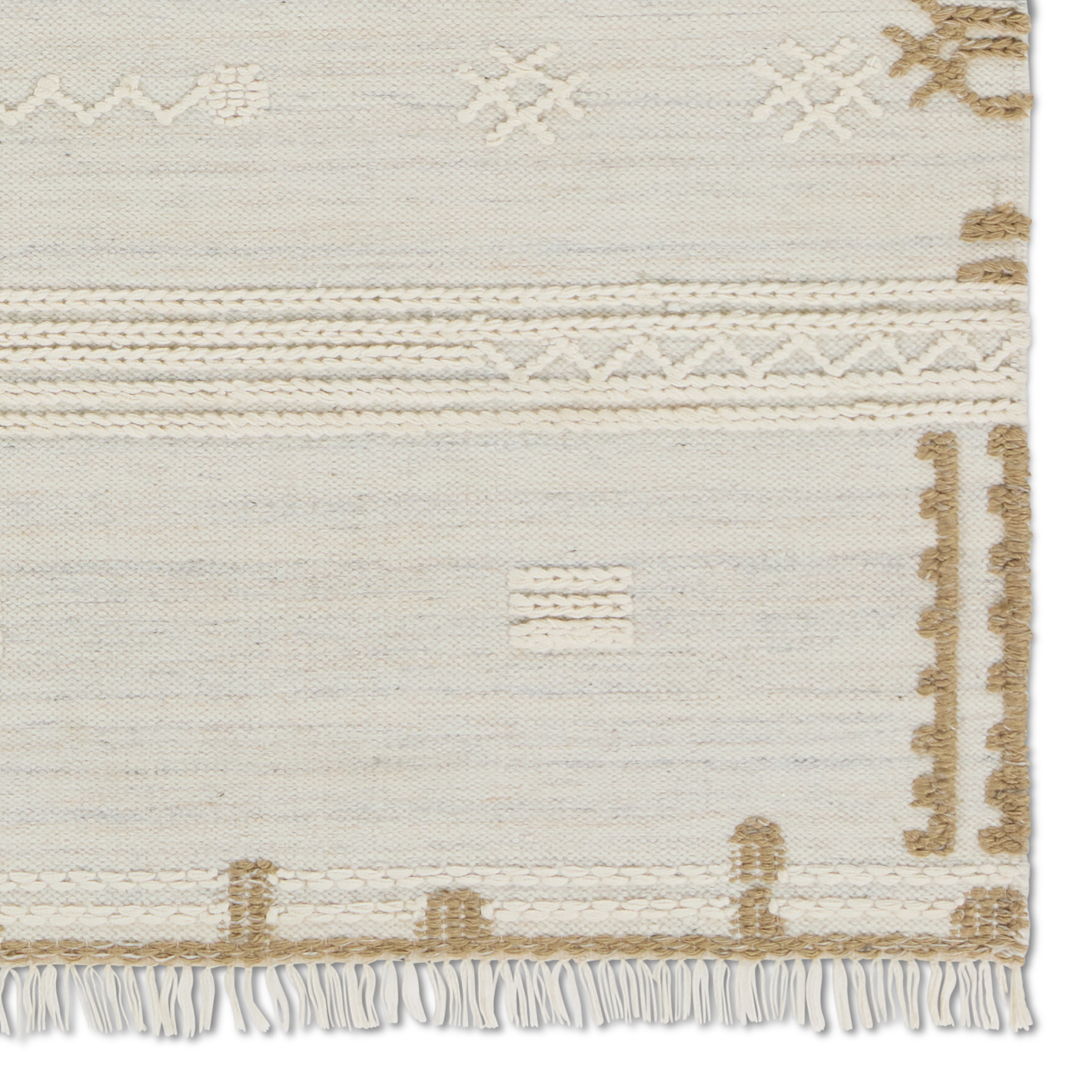 Noble Handmade Indoor/Outdoor Tribal Ivory/ Brown Area Rug (7'6"X9'6") - Image 3