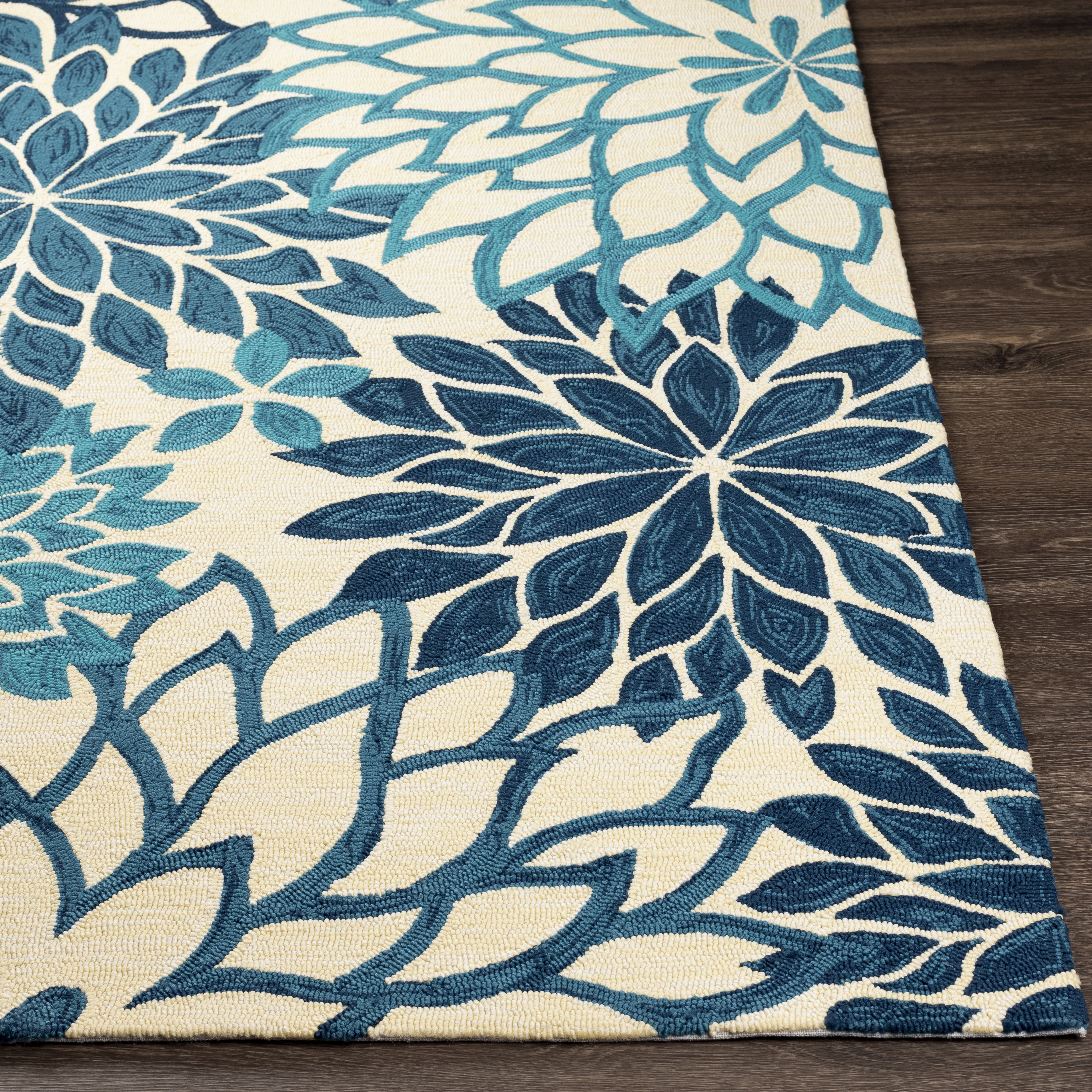 Rain Blue Outdoor 9' x 12' Handmade Rug - Image 2
