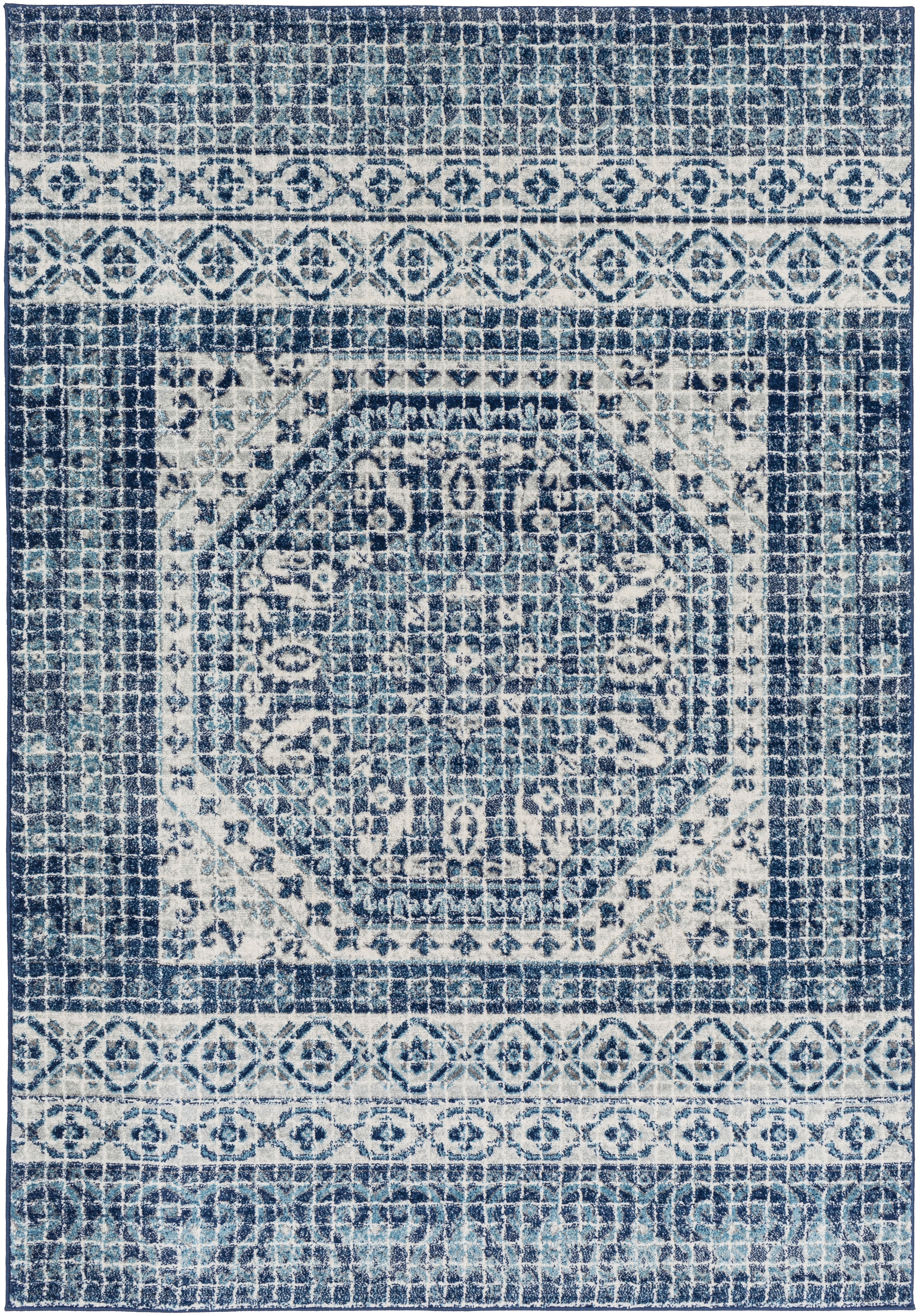 Harput Blue Indoor 5'3" x 7'3" Machine Woven Rug - Image 0