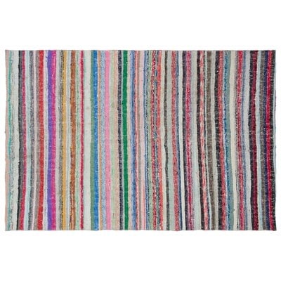 One-of-a-Kind Parkmont Hand-Knotted Kilim Purple/Gray/Pink 5'8" x 8'4" Area Rug - Image 0