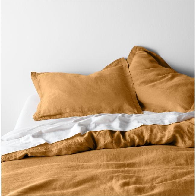 Brulee Brown Natural Hemp Full/Queen Duvet Cover - Image 0