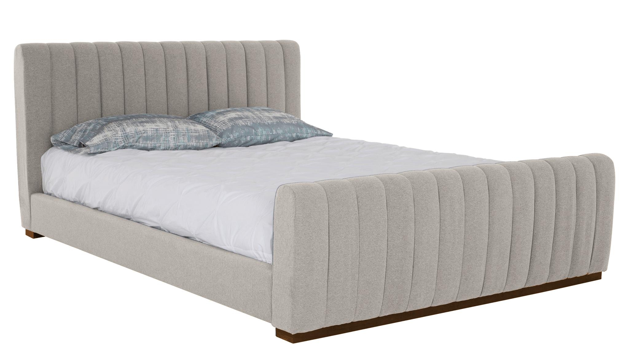 Gray Camille Mid Century Modern Bed - Prime Stone - Mocha - Eastern King - Image 1