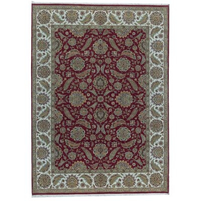 One-of-a-Kind Cornwall Hand-Knotted Red/Beige 9'10" x 13'6" Wool Area Rug - Image 0