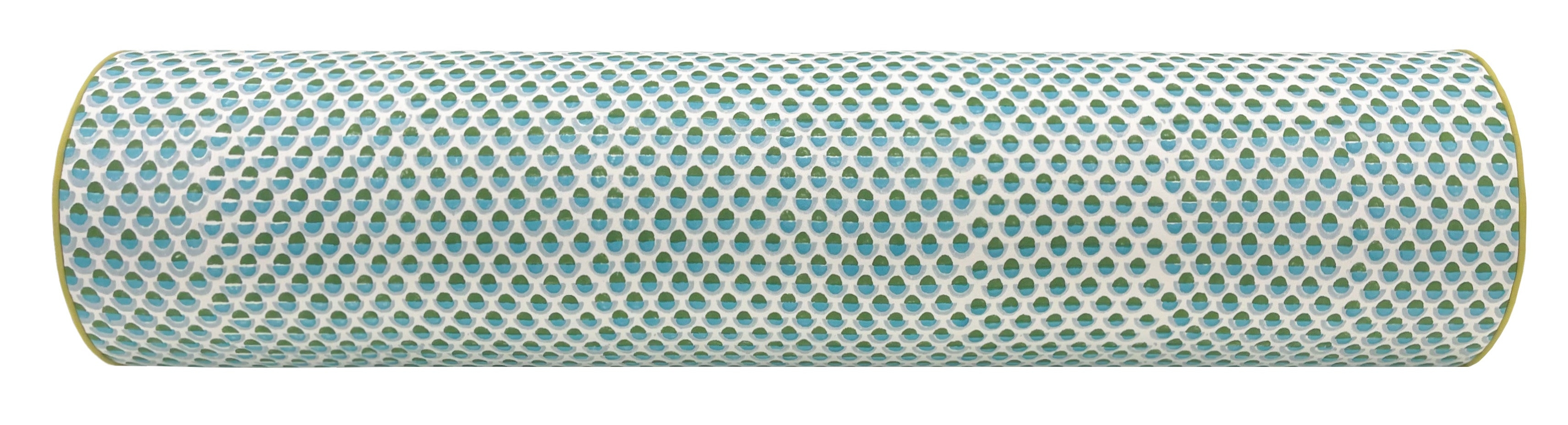OCS X LDC II | BOLSTER | SERENA DUGAN : OLGA // OCEAN BLOCK PRINT + CLASSIC LINEN // CHARTREUSE CORDING - TWIN // 9" X 24" - Image 3