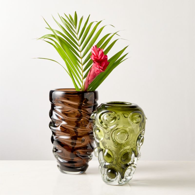 Clio Bubble Green Glass Vase - Image 4
