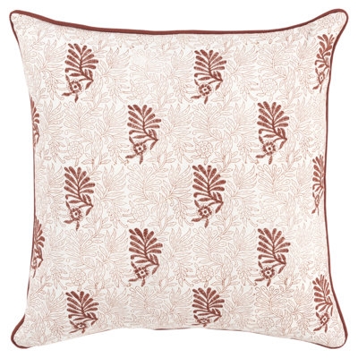 Betania Cotton Floral Square Throw Pillow