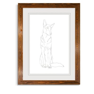 'Dog Contour I' - Picture Frame Drawing Print - Image 0