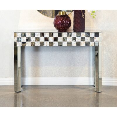 Rectangular Console Table Silver And Mother Of Pearl - Image 0
