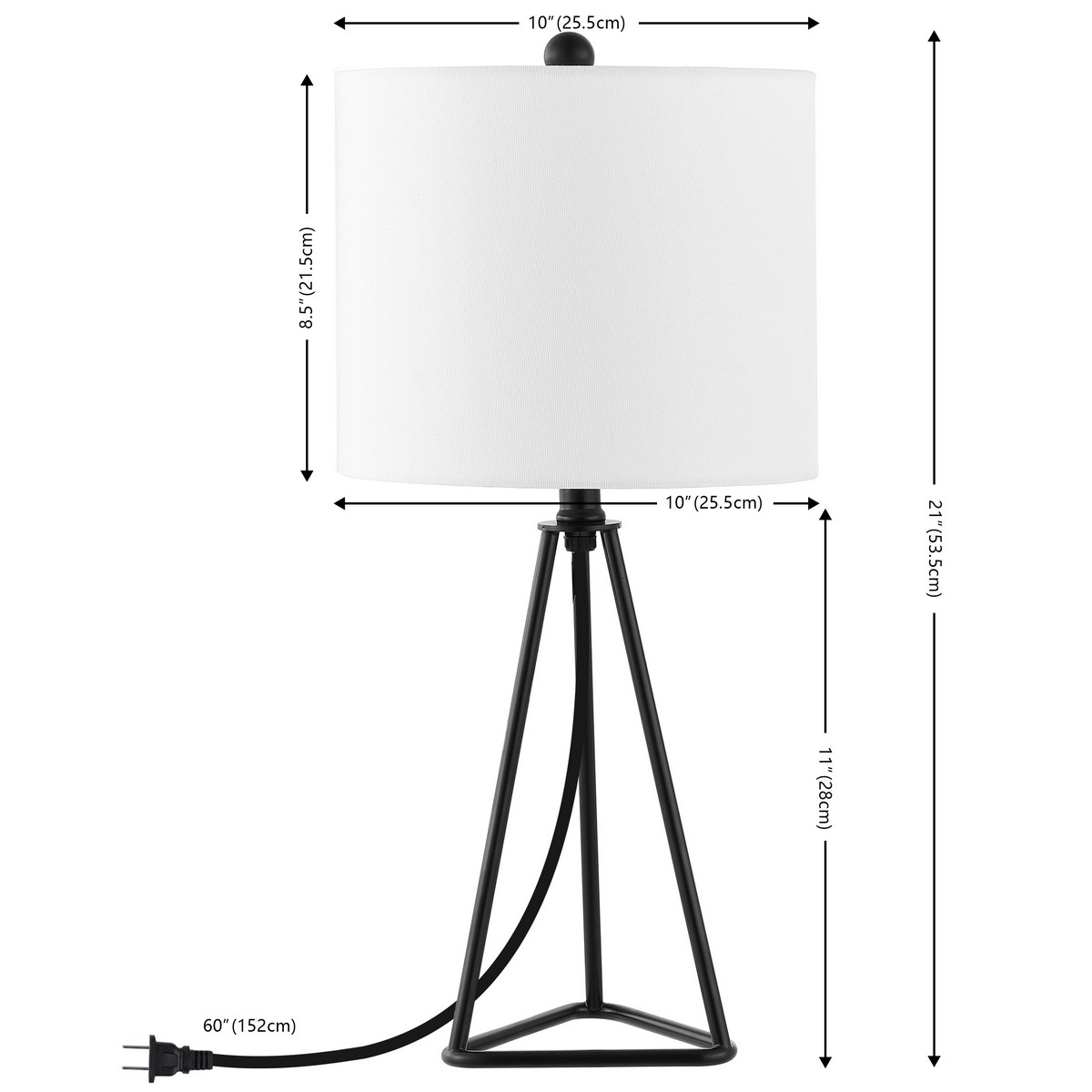 Vernelle 21 Inch Table Lamp - Black - Safavieh - Image 4