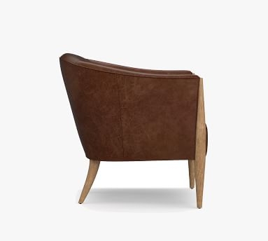 Grayton Leather Armchair, Polyester Wrapped Cushions, Churchfield Ebony - Image 2
