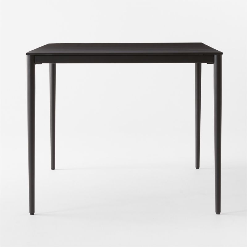Proux 70" Charcoal Black Metal Outdoor Dining Table - Image 3