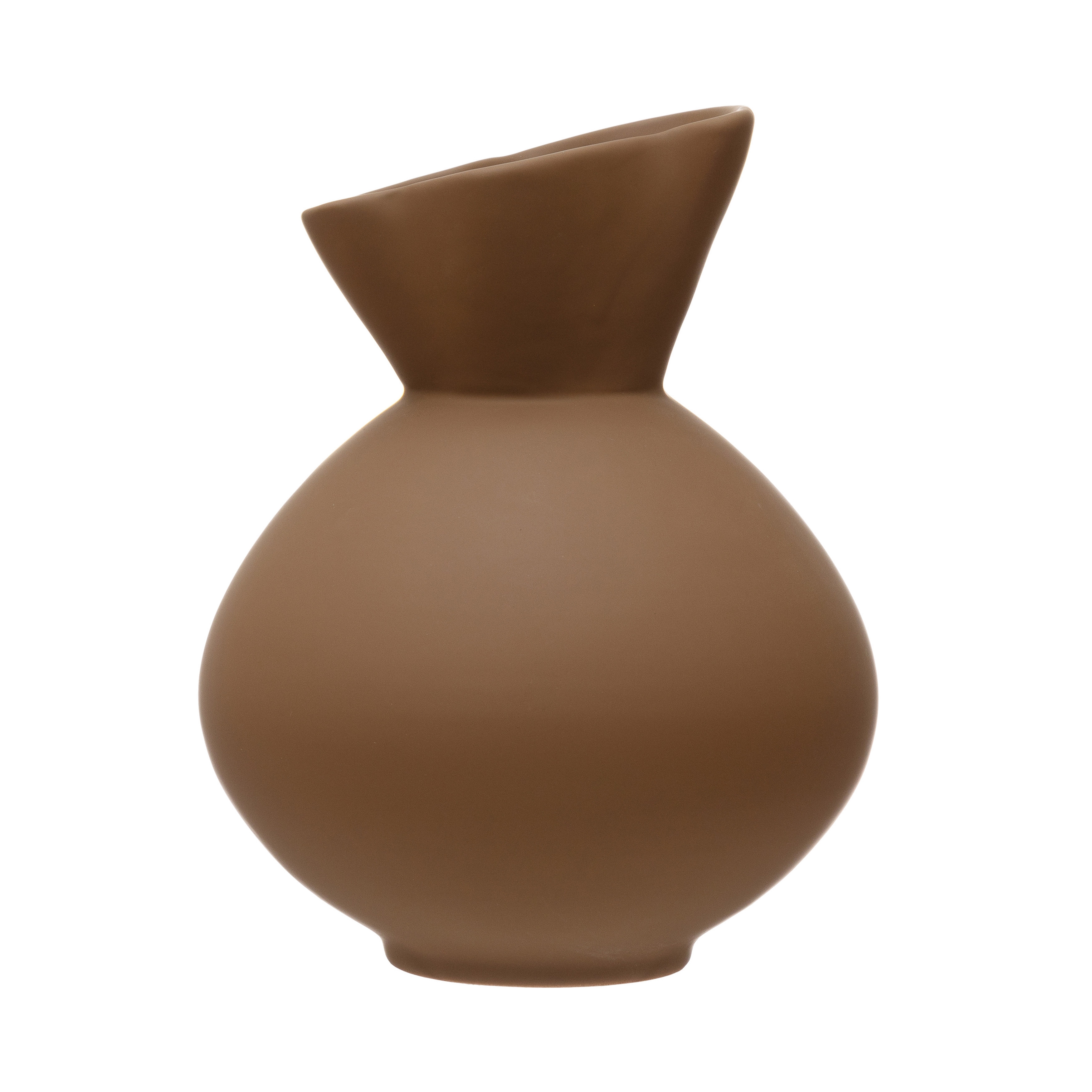 Stoneware Vase with Latex Glaze, Brown - Image 0