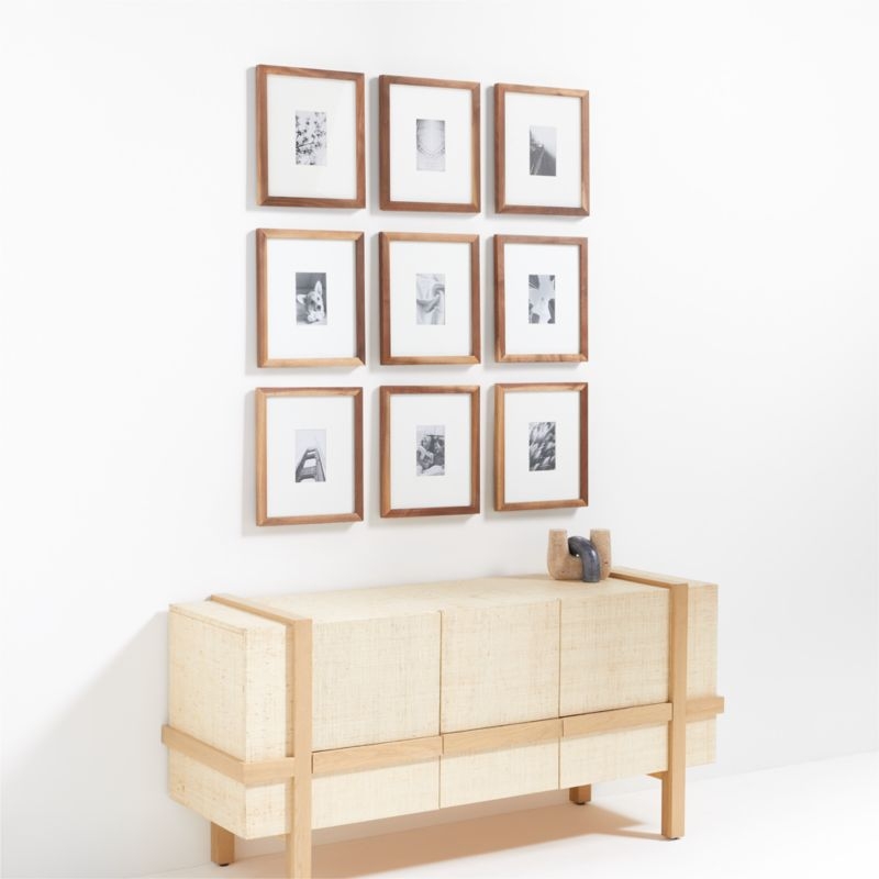 9-Piece Walnut Wood 4x6 Gallery Wall Frame Set - Image 1