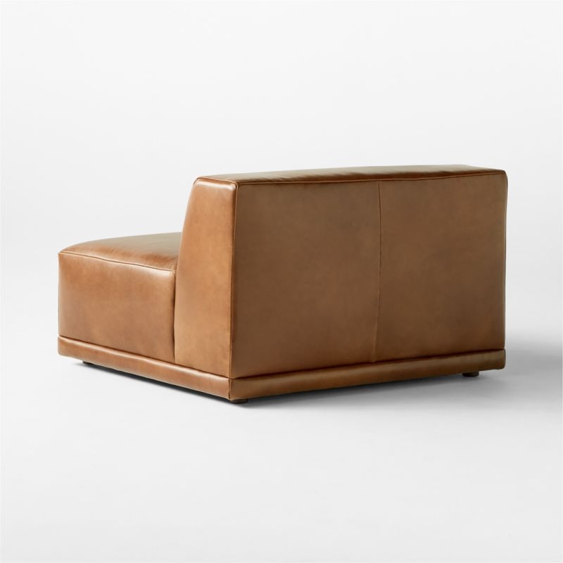 Faible Brown Leather Armless Chair - Image 4