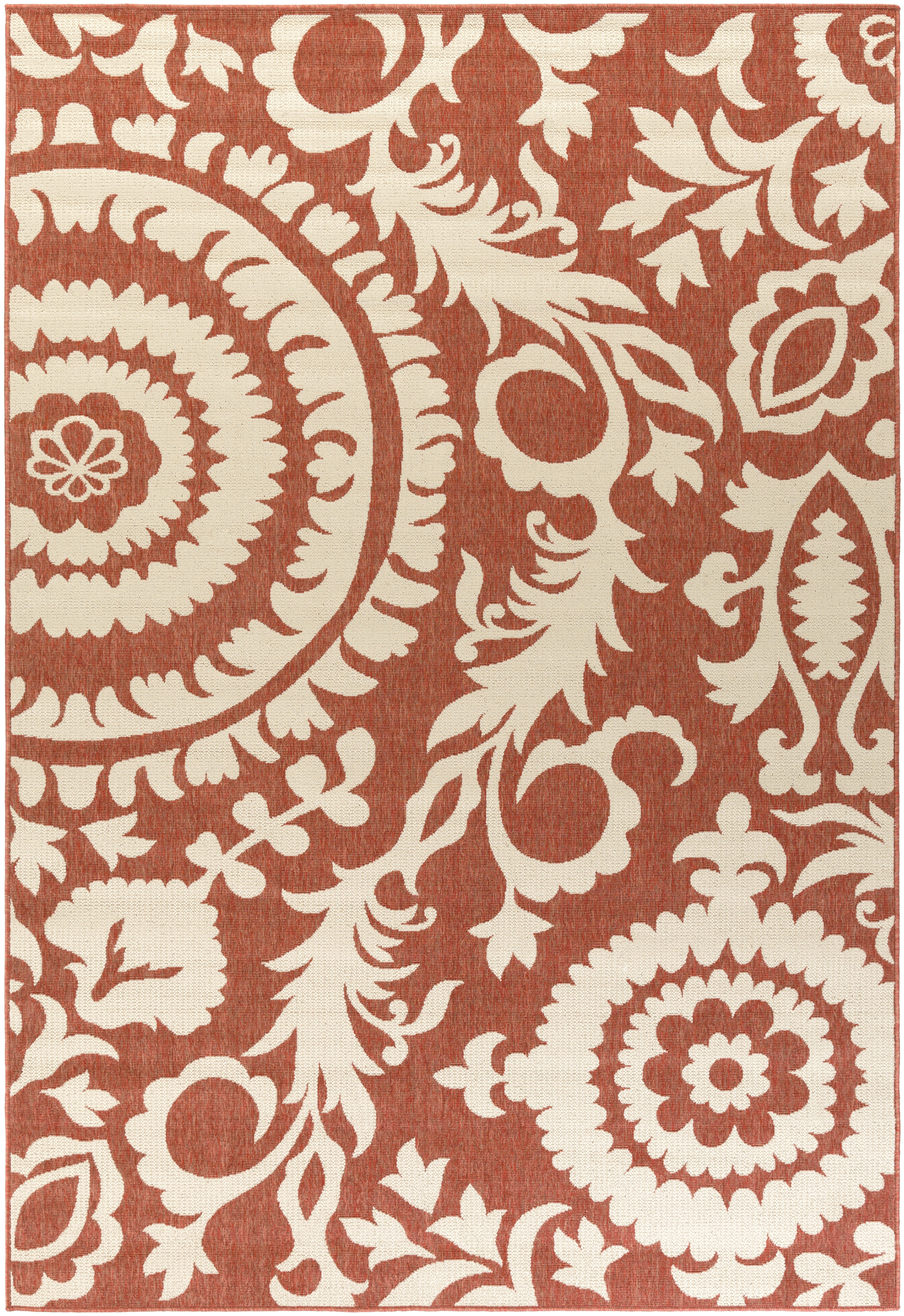 Alfresco Red Outdoor 8'10" x 12'10" Machine Woven Rug - Image 0