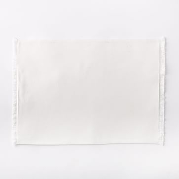 Frayed Edge Placemat, White, Set of 2 - Image 2
