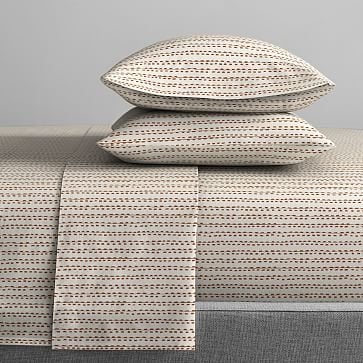 Organic Hand Drawn Stripe Standard Pillow Cover, Set of 2, Dark Horseradish - Image 2