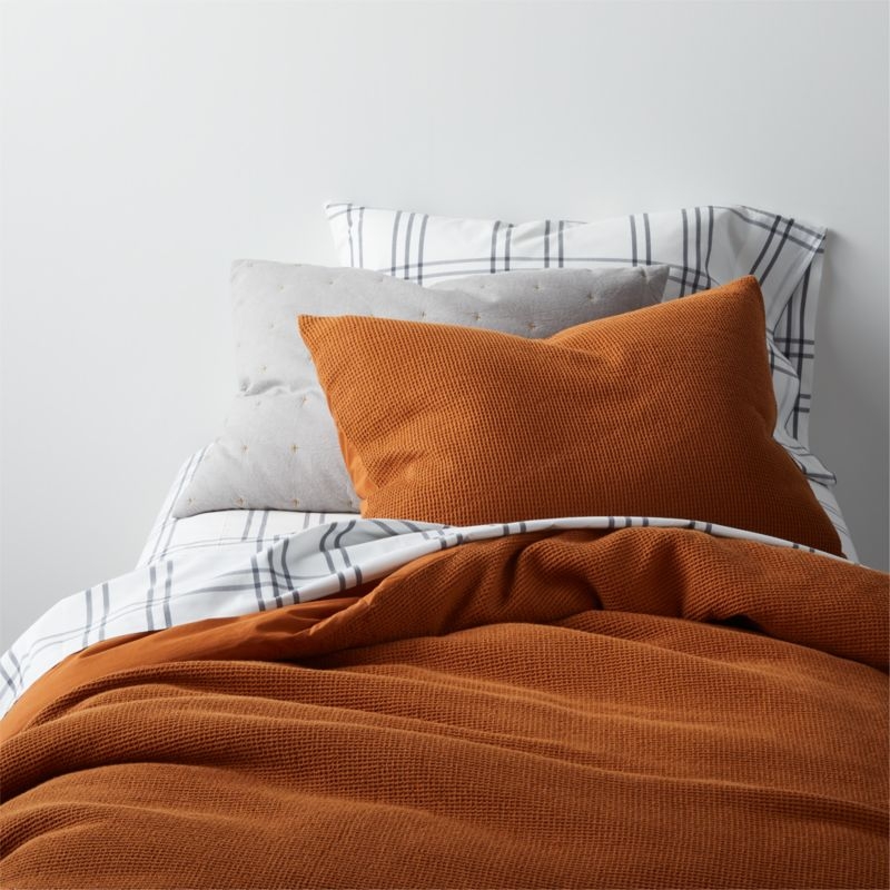 Stax Grey 100% Organic Cotton Kids Queen Sheet Set - Image 2