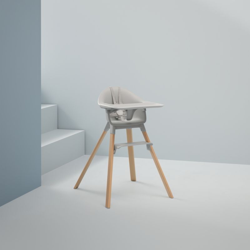 Stokke ® Clikk ™ Grey Baby High Chair with Portable Travel Bag - Image 1