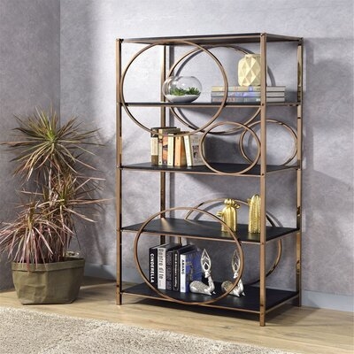 Korben 43" H x 24" W Stainless Steel Etagere Bookcase - Image 0