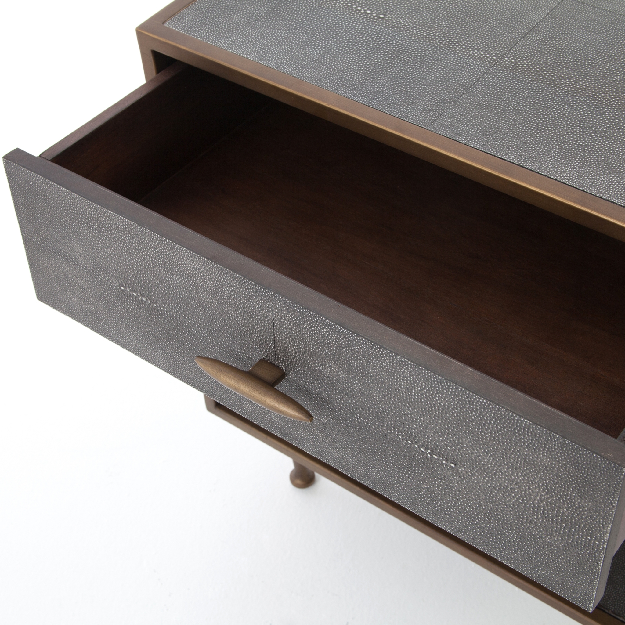 Shagreen Bedside Table-Grey Shagreen - Image 2