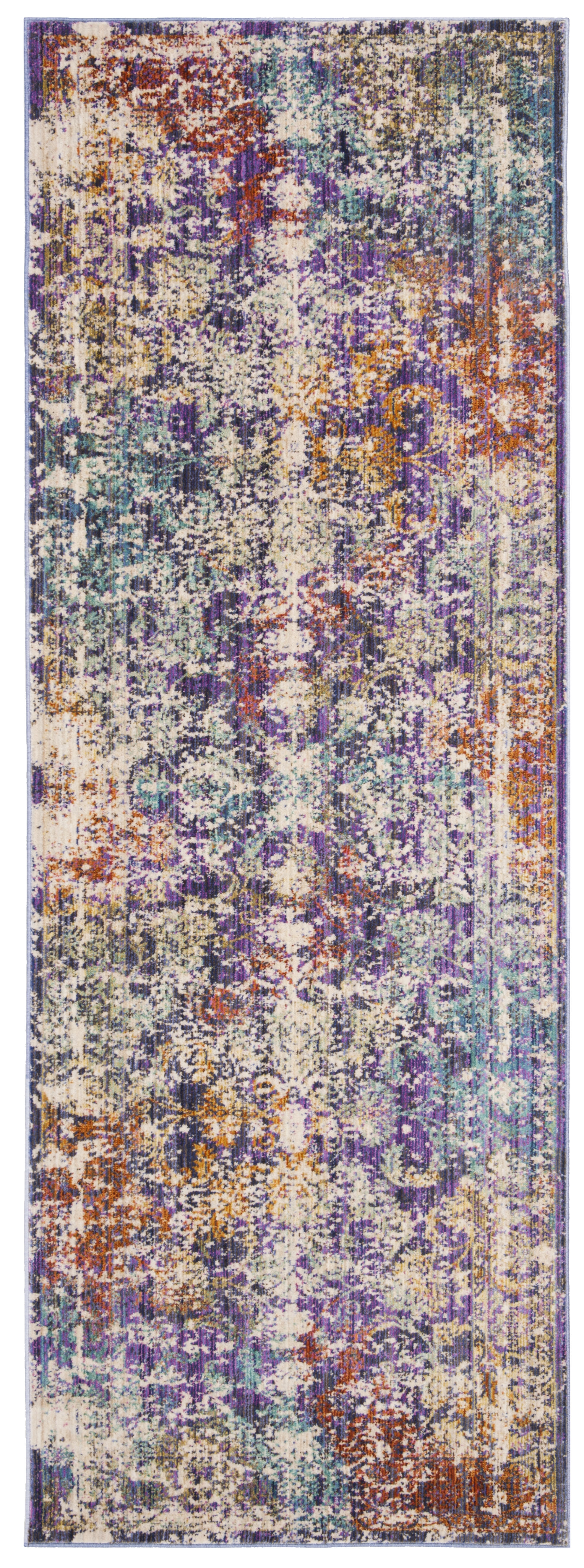 Arlo Home Woven Area Rug, SUT403F, Lavander/Ivory,  3' X 12' - Image 0