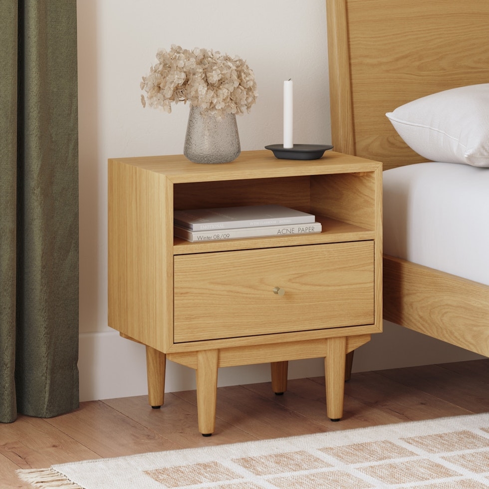 Cooper 1-Drawer Nightstand - Natural Oak - Image 0