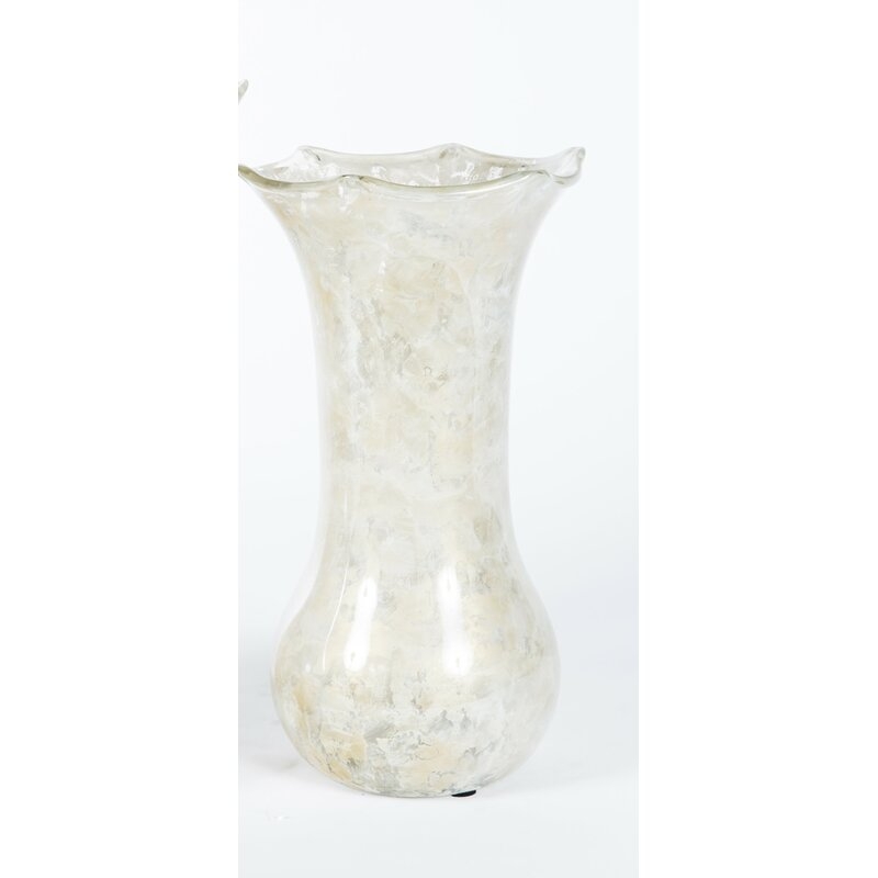 Prima Design Source Beige/Gray/White Glass Table Vase - Image 0