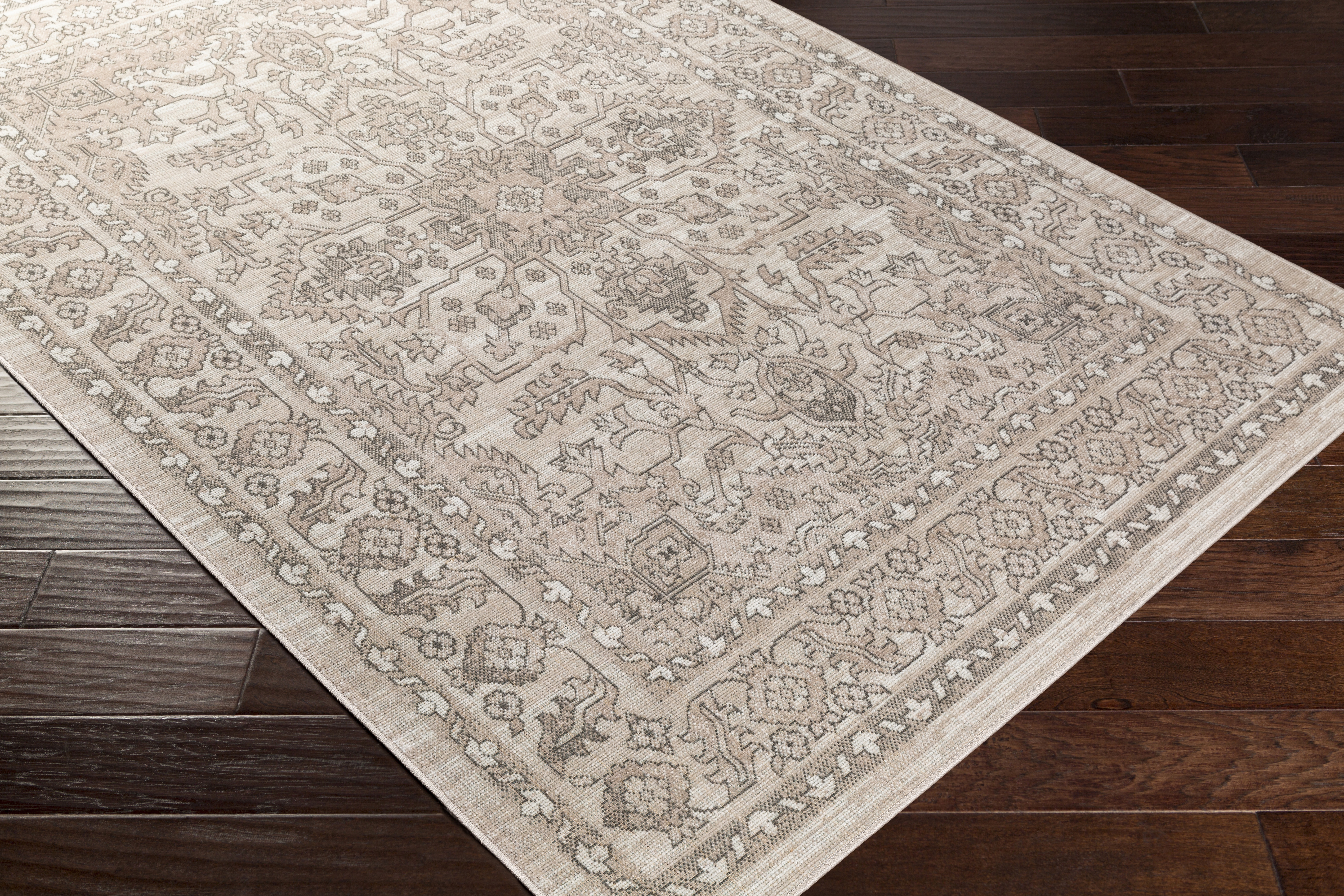 Rafetus Beige Indoor 5'3" x 7'7" Machine Woven Rug - Image 6