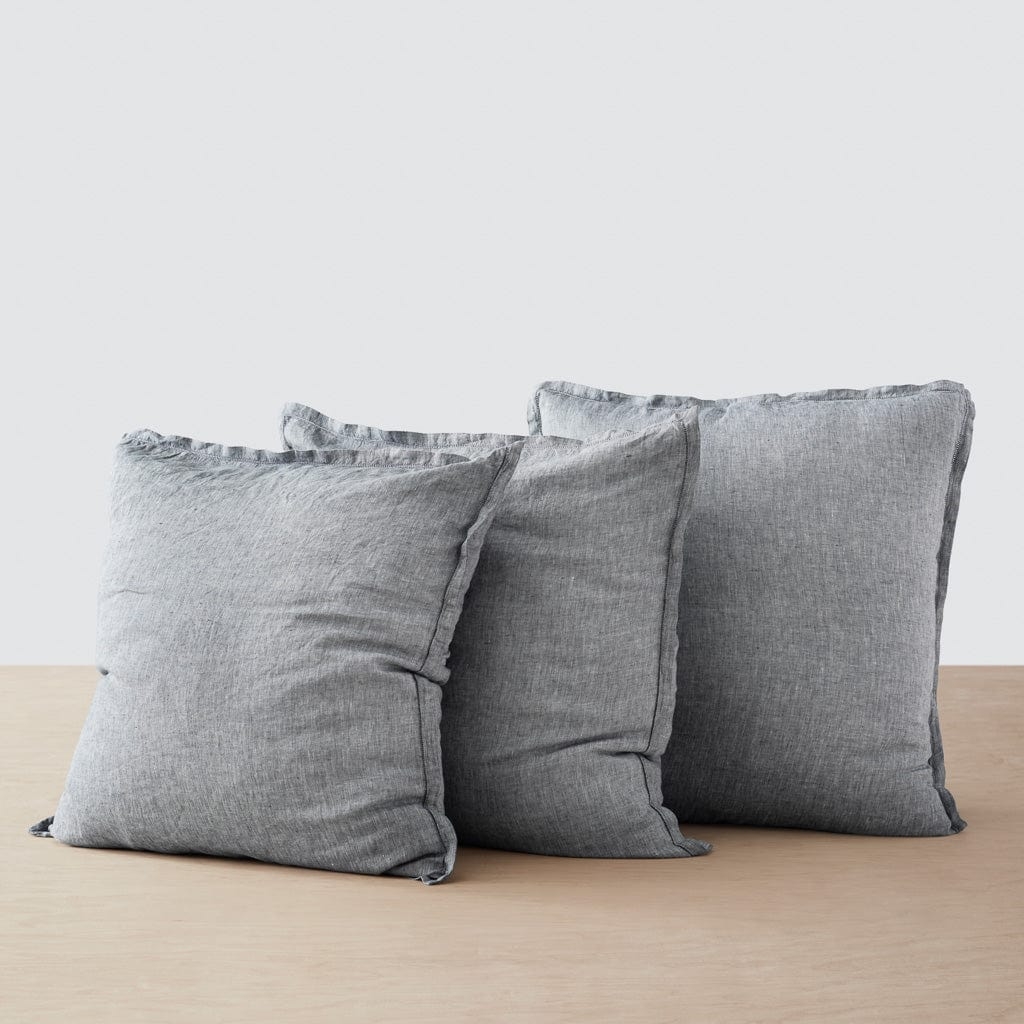 The Citizenry Stonewashed Linen Euro Shams | Black - Image 6