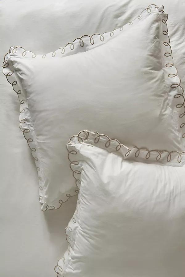 Organic Cotton Looped Embroidered Euro Sham - Image 0