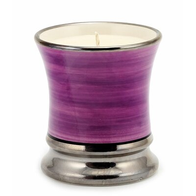 Deruta Candles: Deluxe Precious Cup Candle ~ Coloris Viola Design ~ Pure Platinum Rim - Capri Gardenia - Image 0