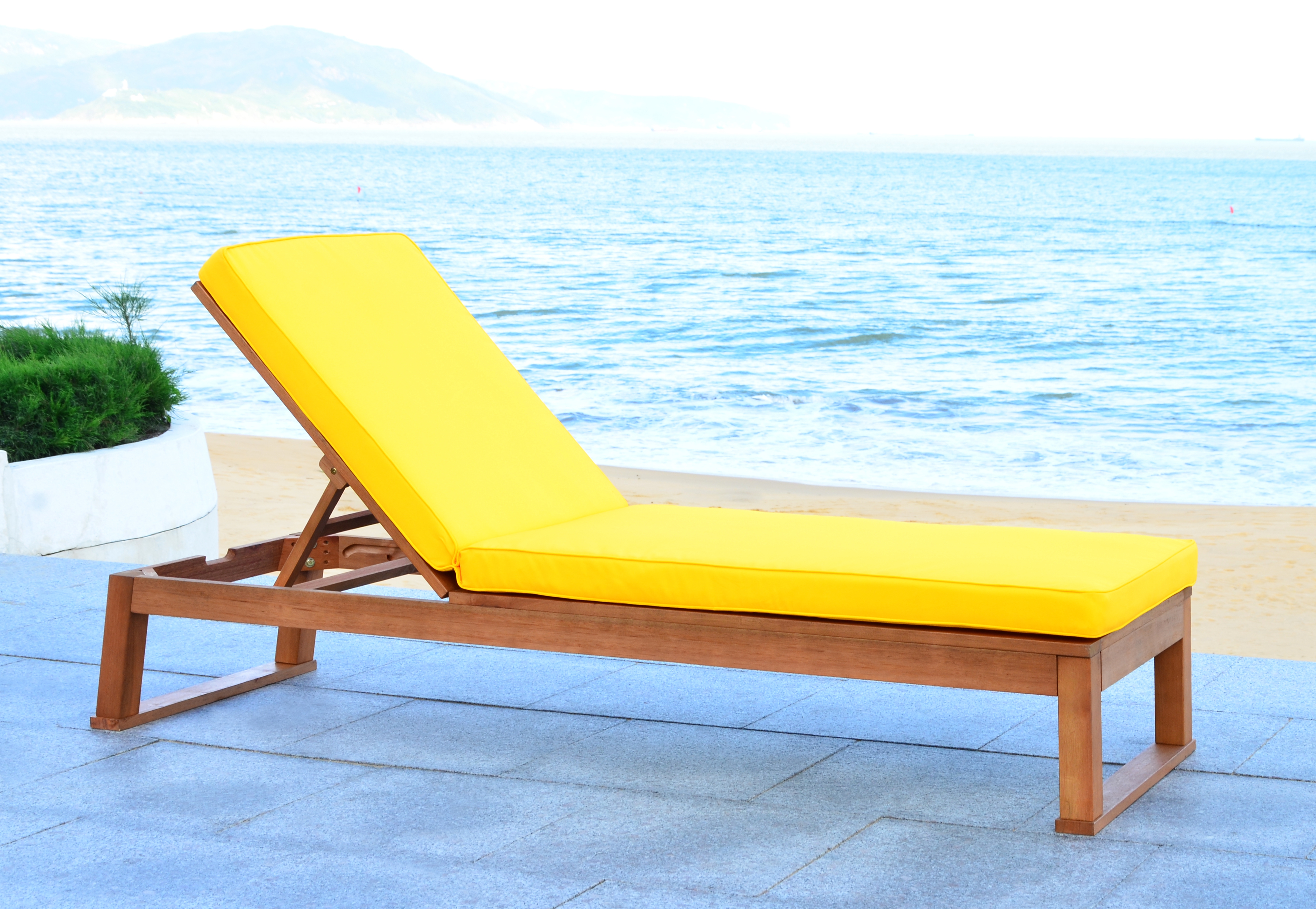 Solano Sunlounger - Natural/Yellow - Safavieh - Image 4