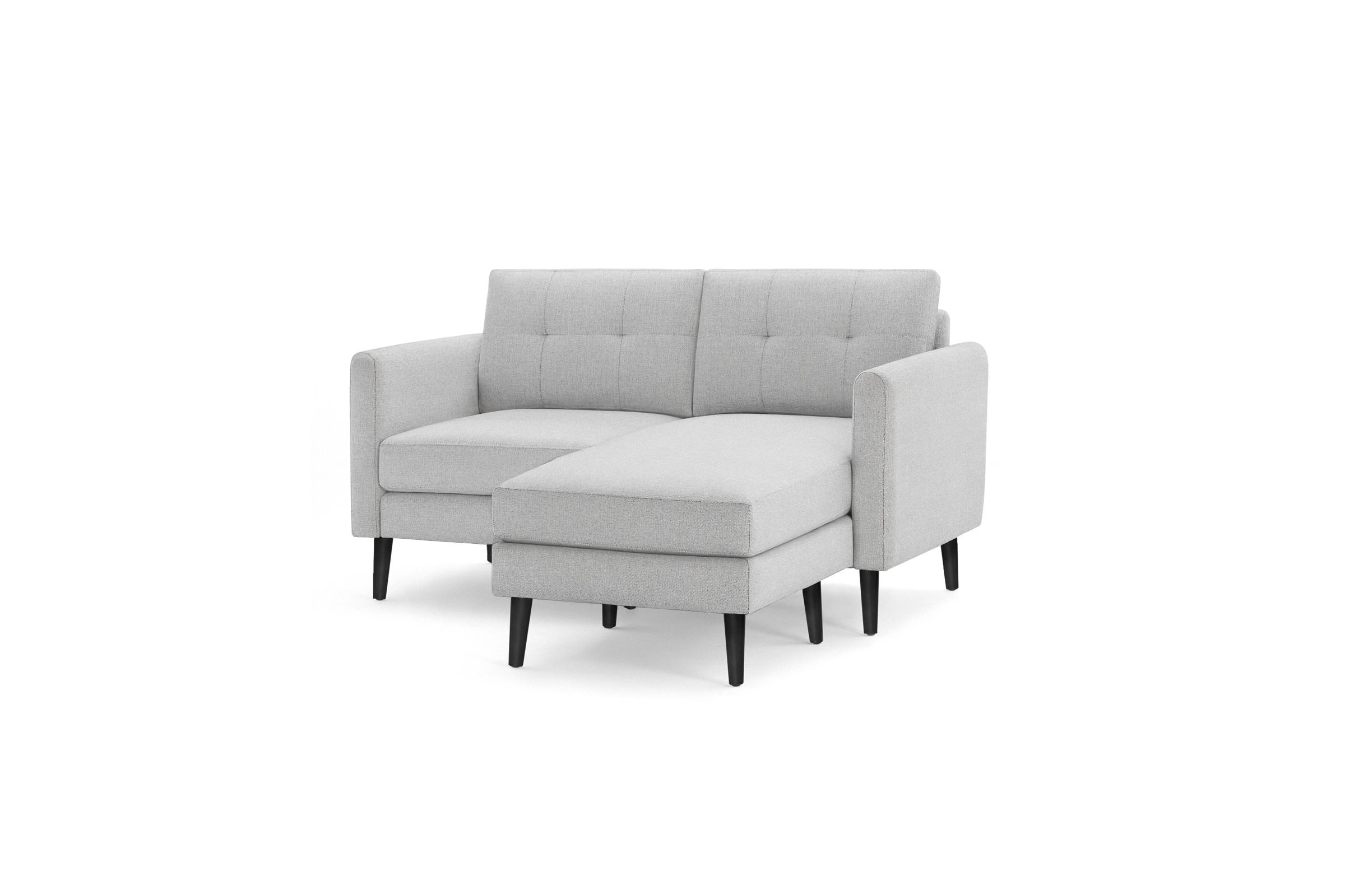 Nomad Loveseat with Chaise - Crushed Gravel - Performance Basketweave / Ebony - Wood / Arch - Image 0