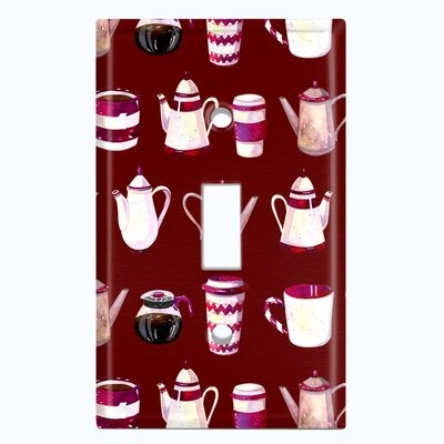 Metal Light Switch Plate Outlet Cover (Coffee Espresso Maker Maroon - Single Toggle) - Image 0