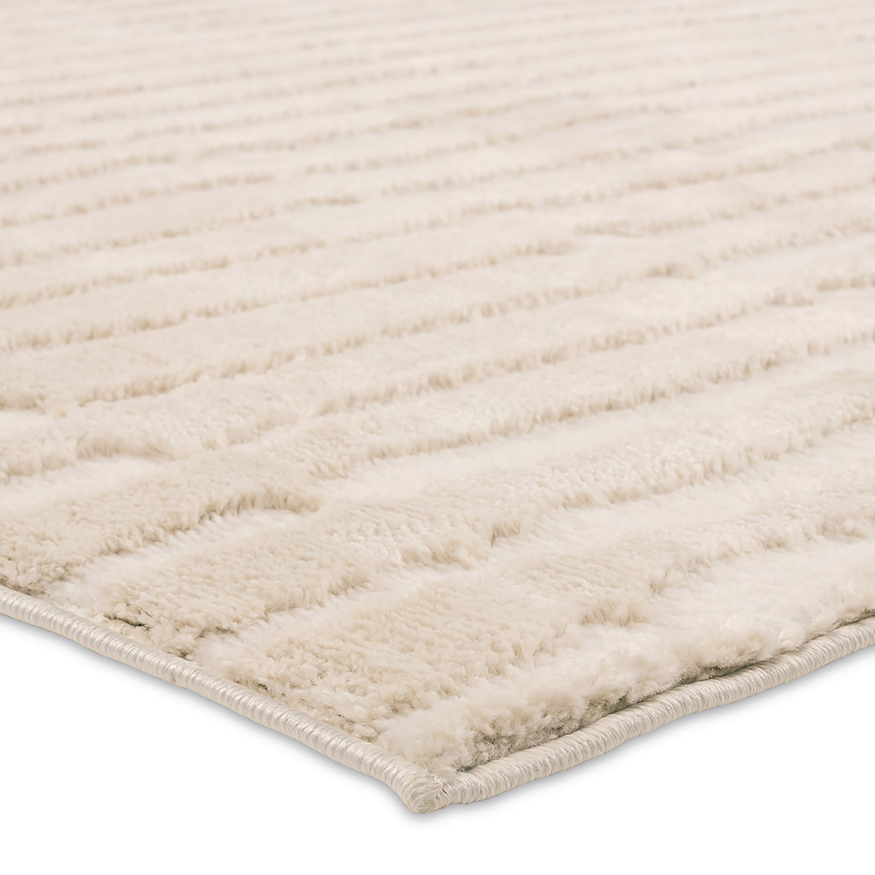 Nikki Chu by Terza CNU02 Striped Ivory Area Rug (7'10"x10') - Image 1