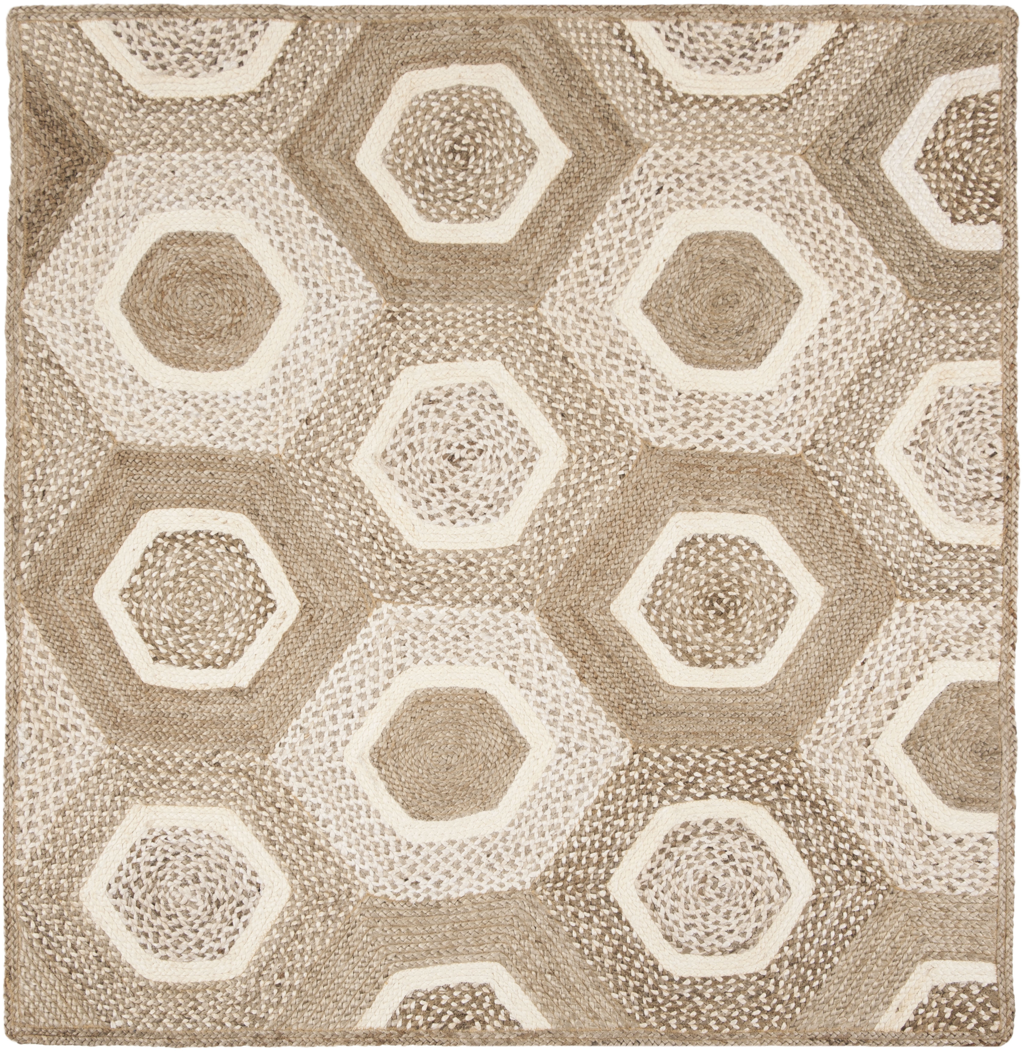 Arlo Home Hand Woven Area Rug, NF881F, Grey/Ivory,  6' X 6' Square - Image 0