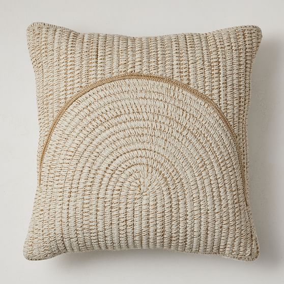 Outdoor Woven Arches Pillow, 20"x20", Natural, Individual - Image 0