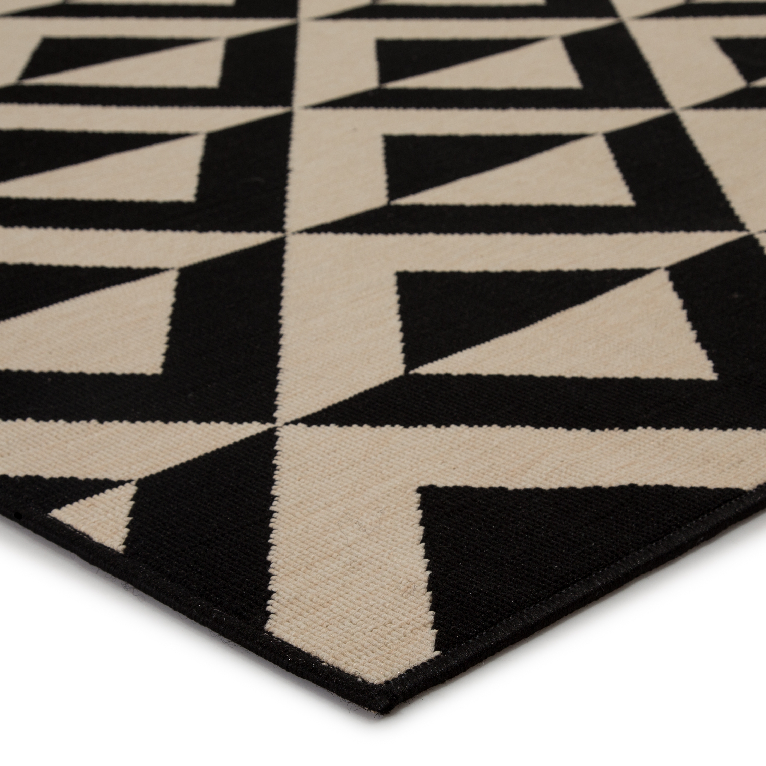 Marquise Indoor/ Outdoor Geometric Black/ Cream Area Rug (5'3" X 7'6") - Image 1