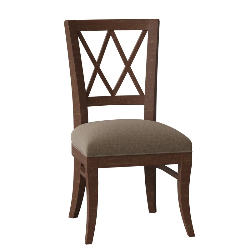 Fairfield Chair Portsmouth Upholstered Cross Back Side Chair Body Fabric: 8789 Bark, Frame Color: Charcoal - Image 0