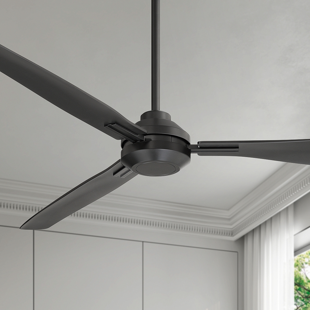 56" Casa Vieja Sol Matte Black Ceiling Fan with Remote - Image 0